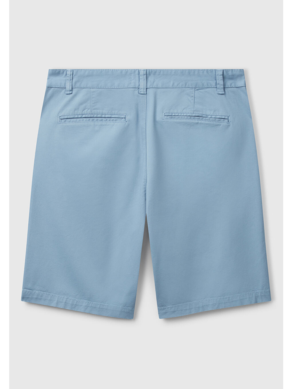 Erkek Açık Mavi Chino Bermuda-3