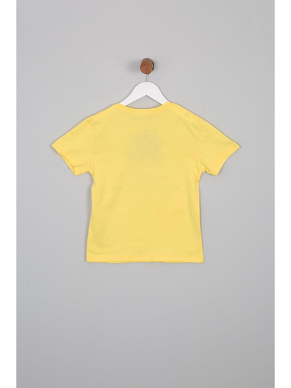 Sarı Kız Çocuk Regular Fit Kedi Baskılı Kısa Kollu Tişört-8