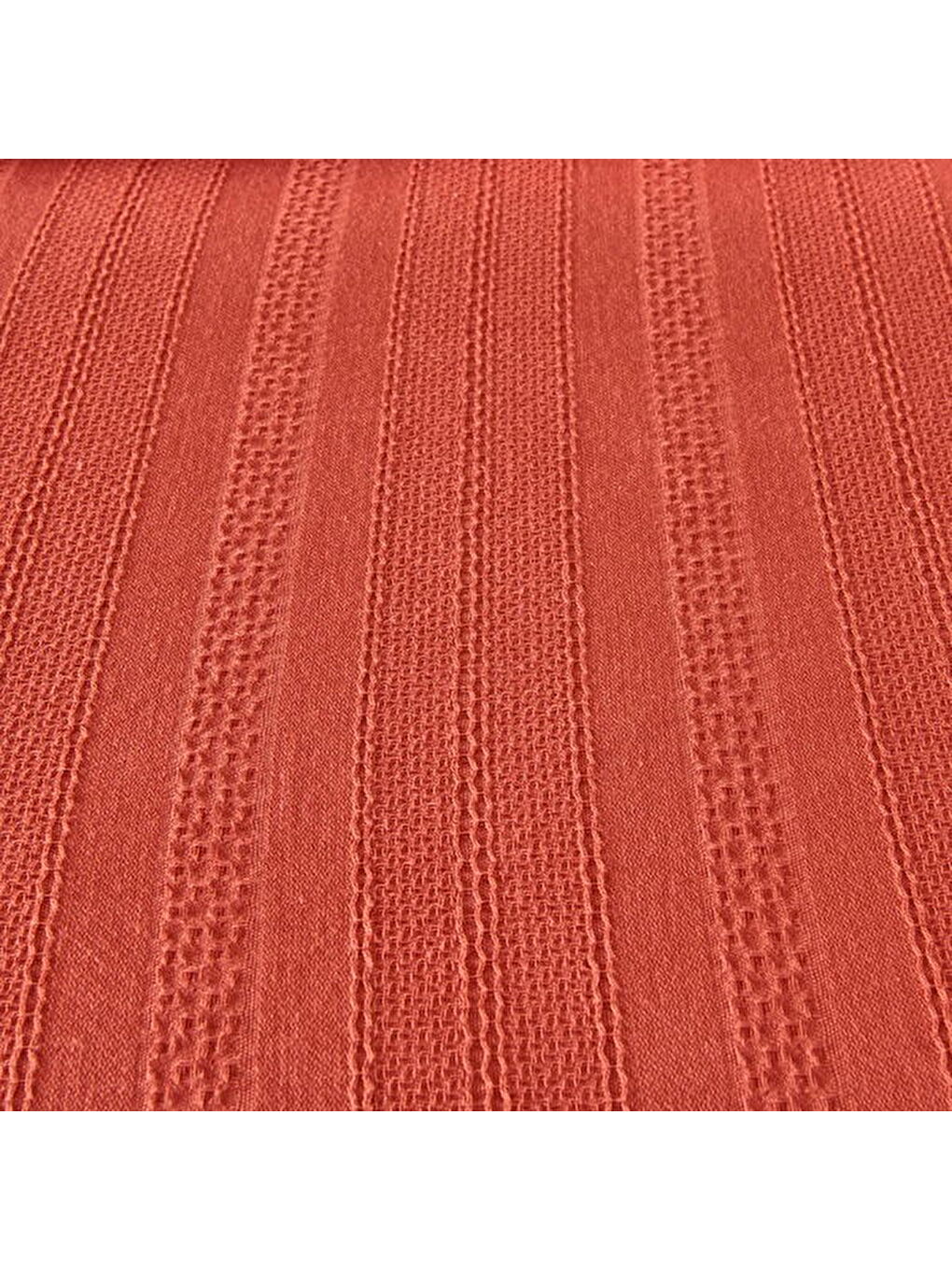 Kahverengi Soft Armürlü Tek Kişilik Nevresim Takımı - Kiremit-1