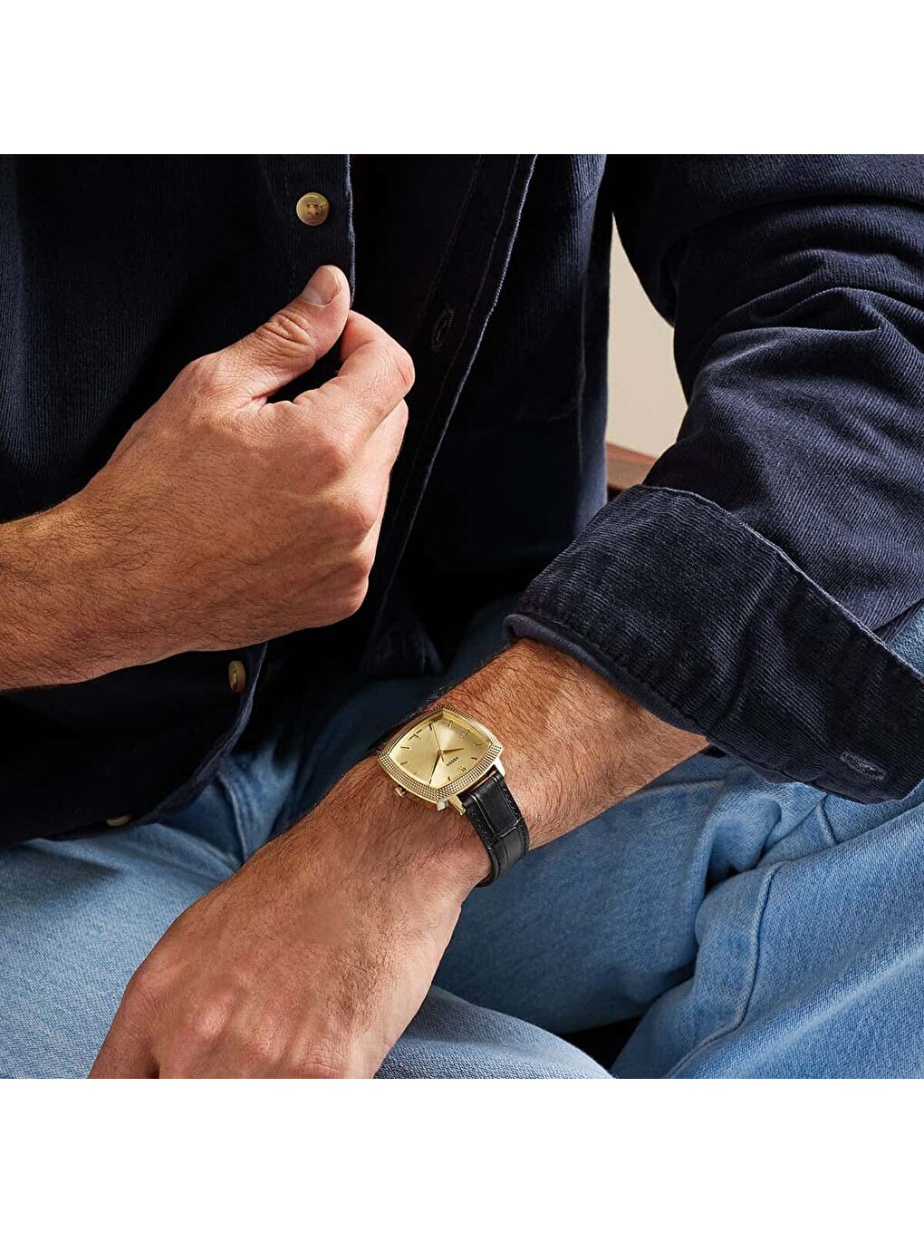 Siyah FLE1214 Nick Jonas x Machine Luxe Kol Saati-5