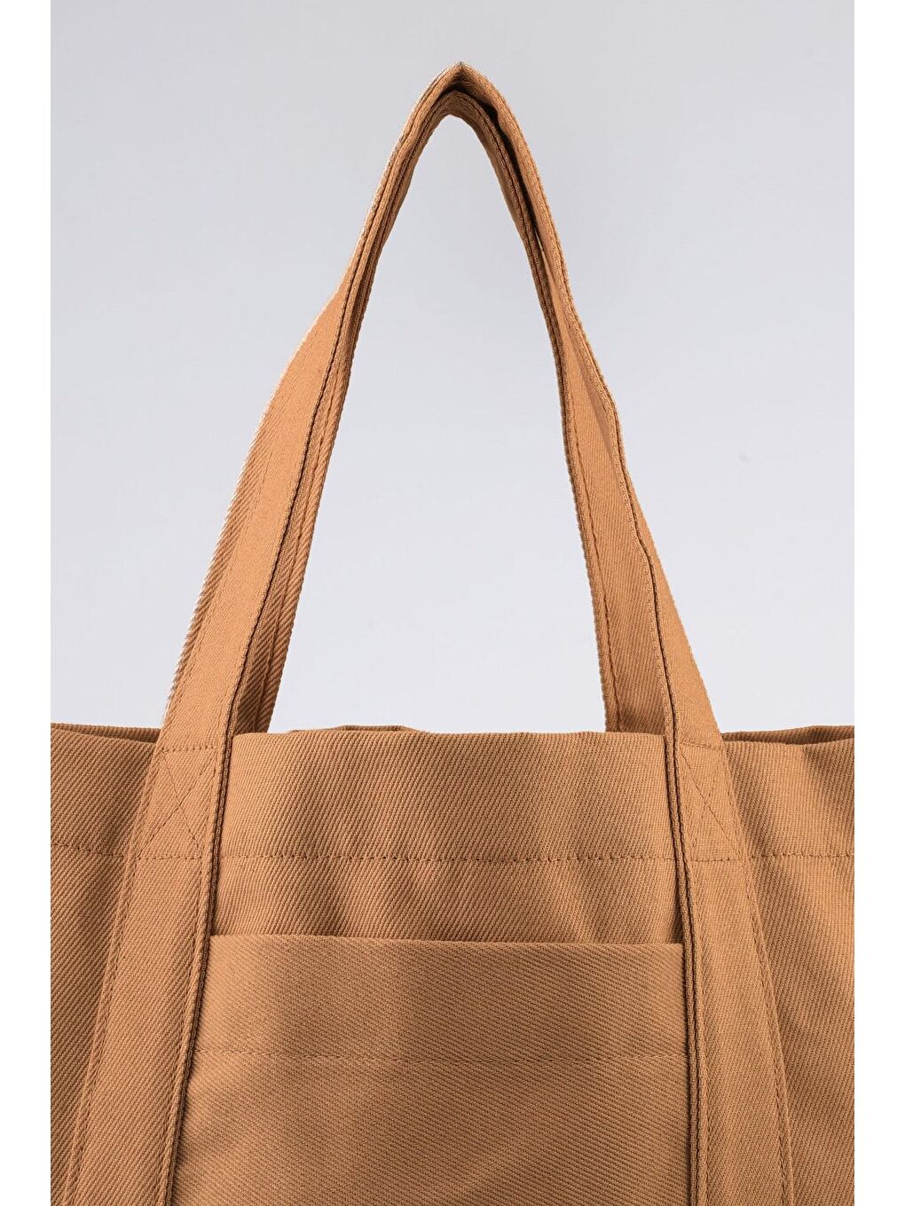 Bagg Kahverengi Kısa Sap Cepli Model Kiremit Çanta | 45cm Sap - 4