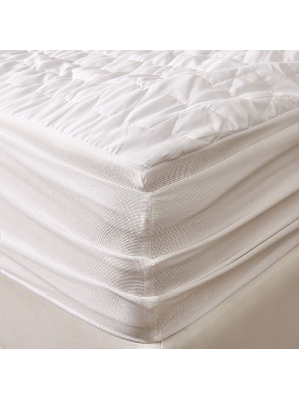 Soft Kapitoneli Sıvı Geçirmez Fitted Tek Kişilik Alez - Beyaz - 100x200 cm-3