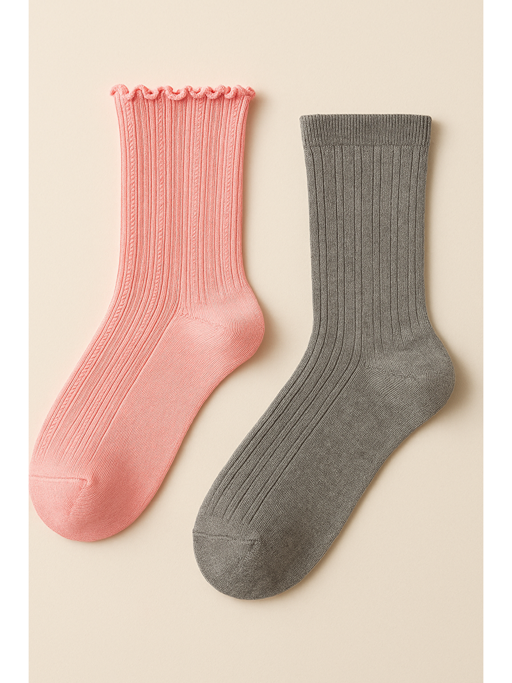 Karışık Kadın 2'Li Soket Çorap Çok Renkli