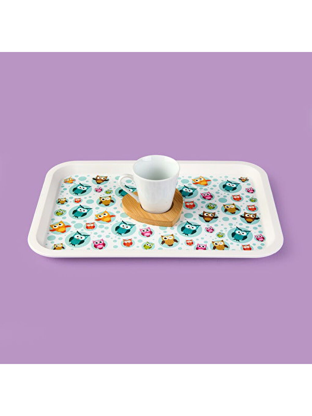 Karışık Kitchen Owls Tepsi - Renkli - 21x31 cm-2