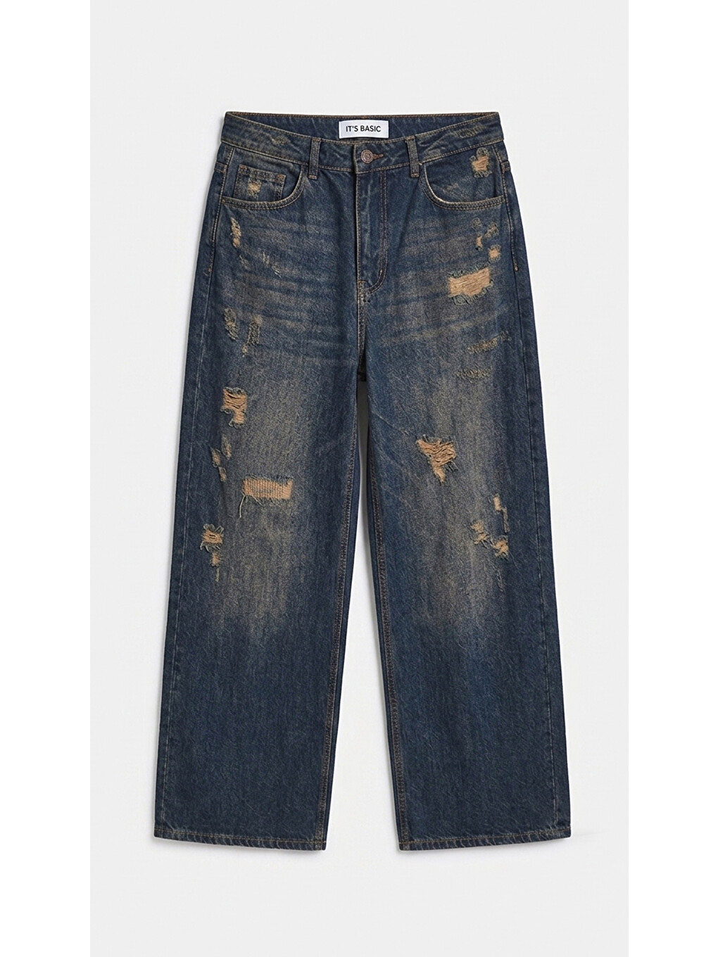 Mavi Kadın T.kot Rengi 10w6-8 Palazzo Fit Süper Bol Kesim Denim Jean-1