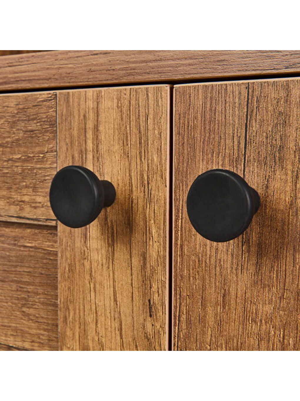 Kahverengi Panjur Görünümlü Geniş Kitaplık - Barok Ceviz - 180x33x70 cm-3