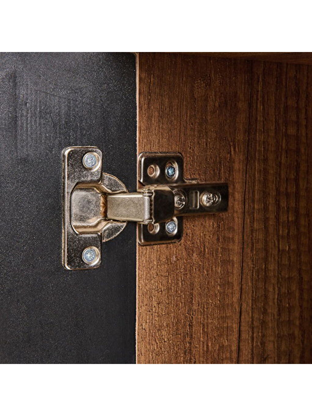 Kahverengi Panjur Görünümlü Geniş Kitaplık - Barok Ceviz - 180x33x70 cm-4