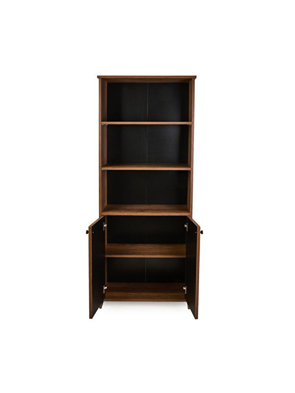 Kahverengi Panjur Görünümlü Geniş Kitaplık - Barok Ceviz - 180x33x70 cm-6