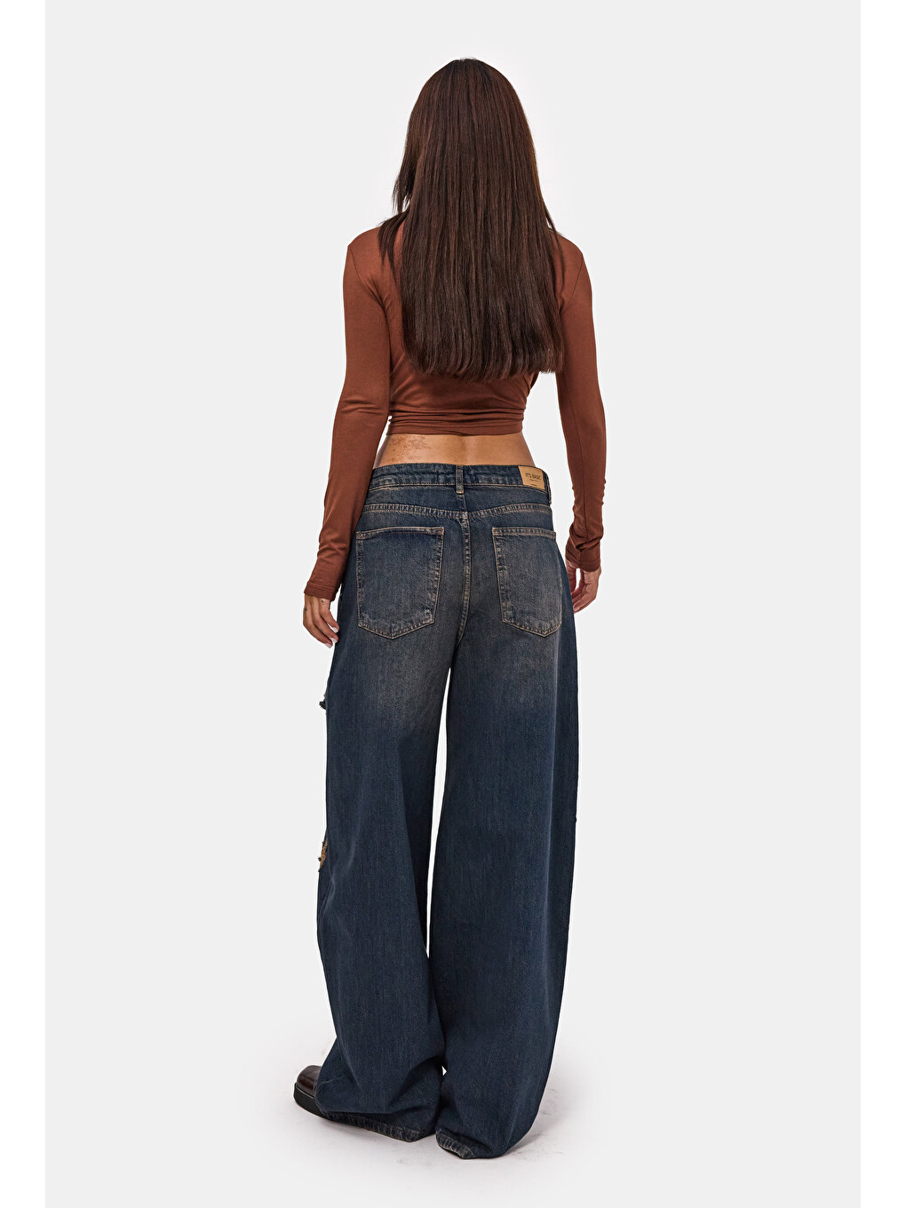 Mavi Kadın T.kot Rengi 10w6-8 Palazzo Fit Süper Bol Kesim Denim Jean-5