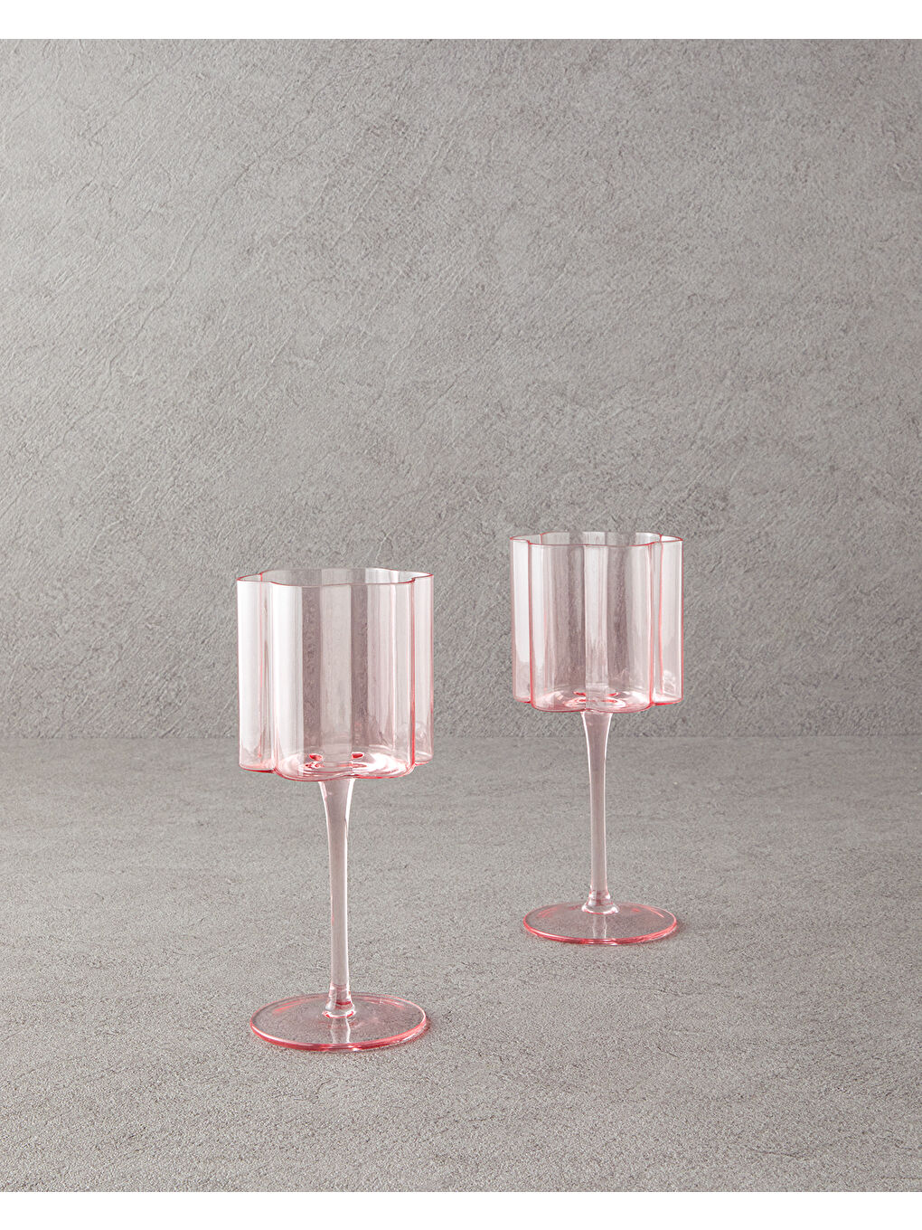 Flor Pura Cam 2'li Kadeh Pembe