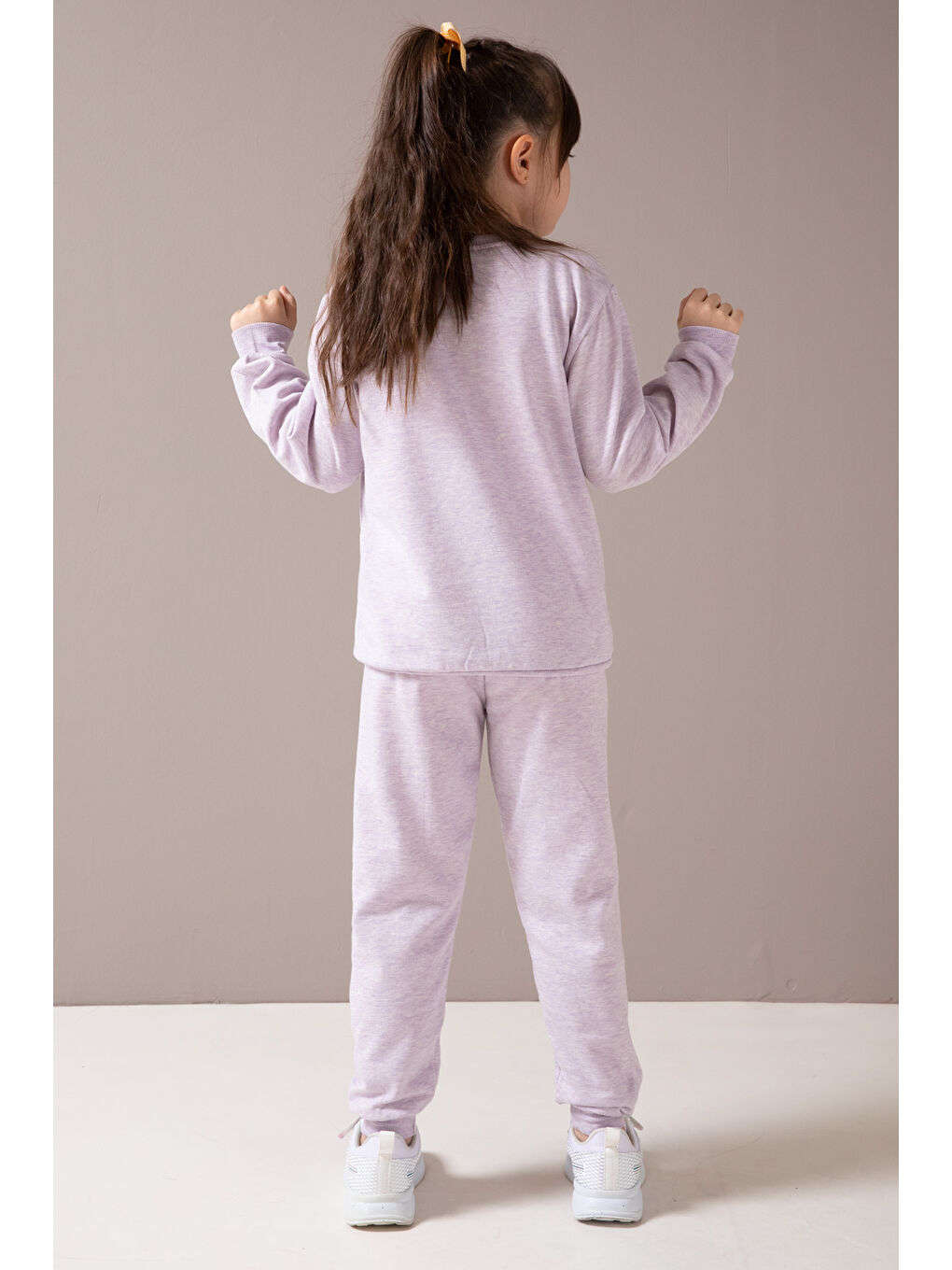 Lila  Baskılı Şardonlu Kız Çocuk Eşofman Takımı 19856-4
