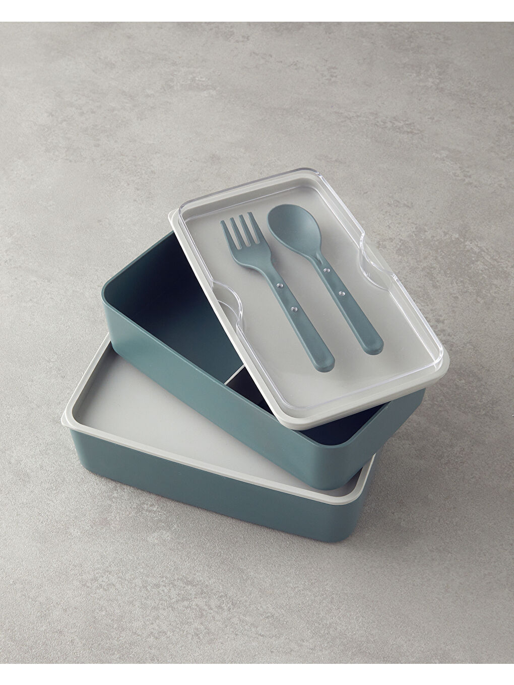 Mezaluna Plastik 2 Katlı Lunch Box 720 ml +720 ml Yeşil-2