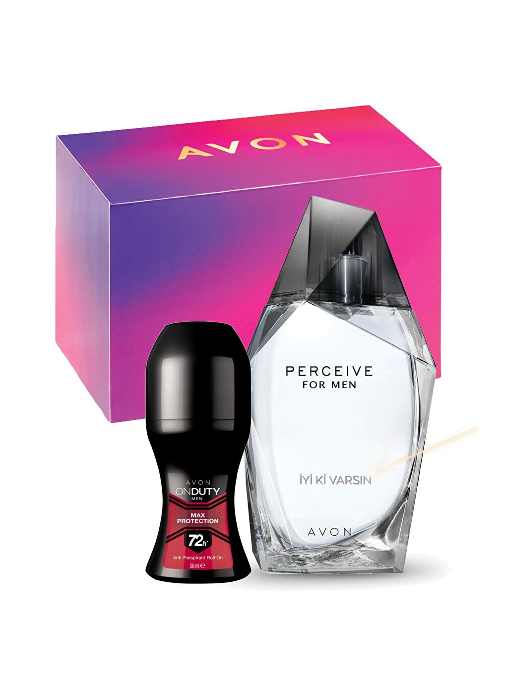 AVON Renksiz İyi ki Varsın Yazılı Perceive Erkek Parfüm Hediye Kutulu Paket