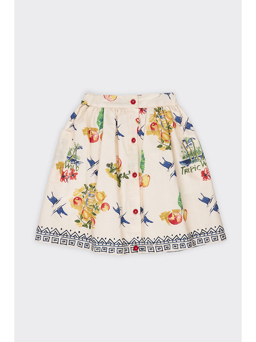 Bej Kız Çocuk Çok Renkli Desenli Etek-3