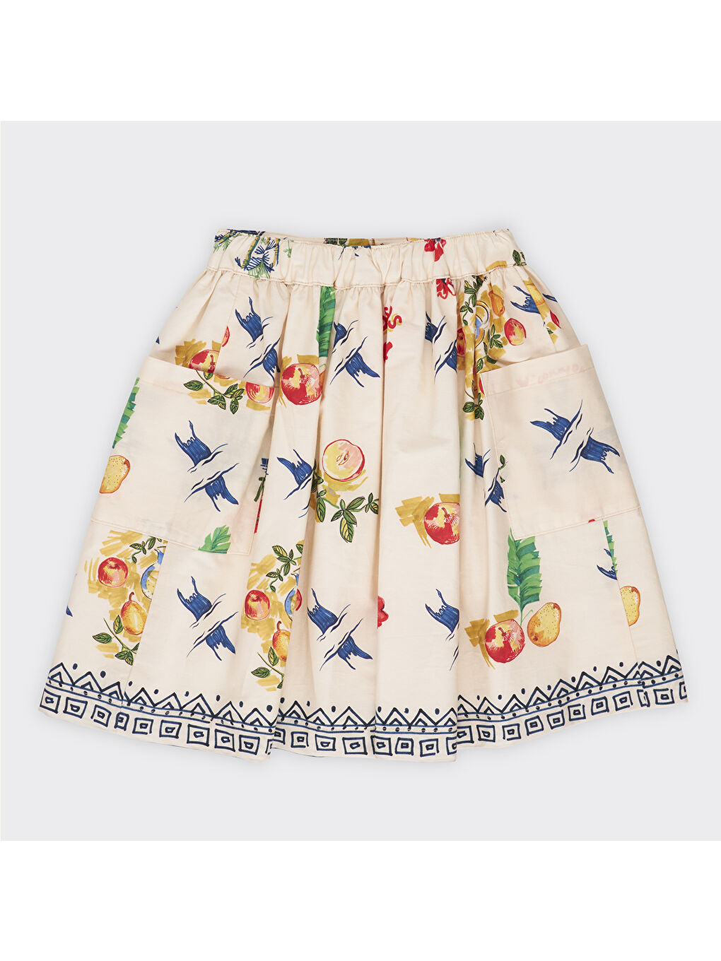 Bej Kız Çocuk Çok Renkli Desenli Etek-2