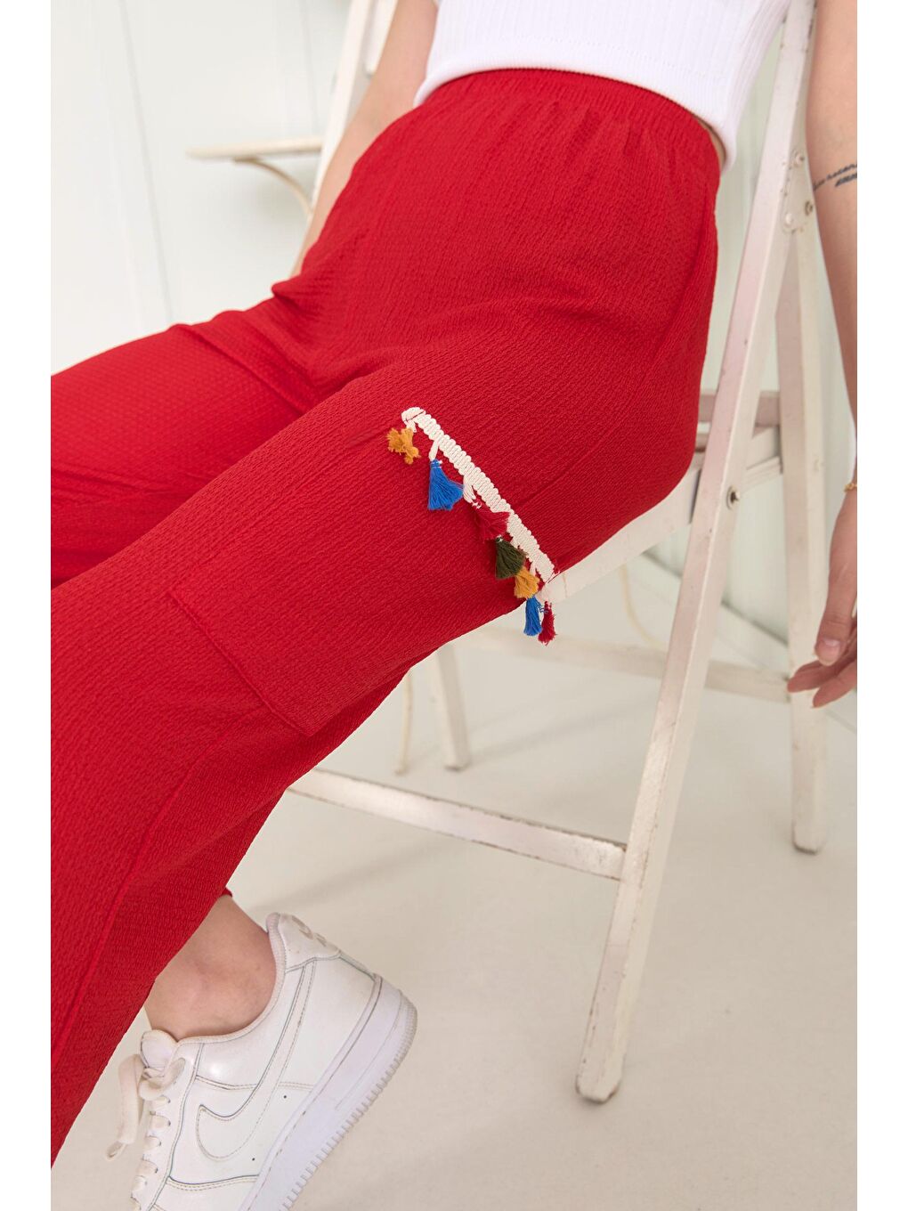 Orta Kadın Kırmızı Pantolon - 22419-5