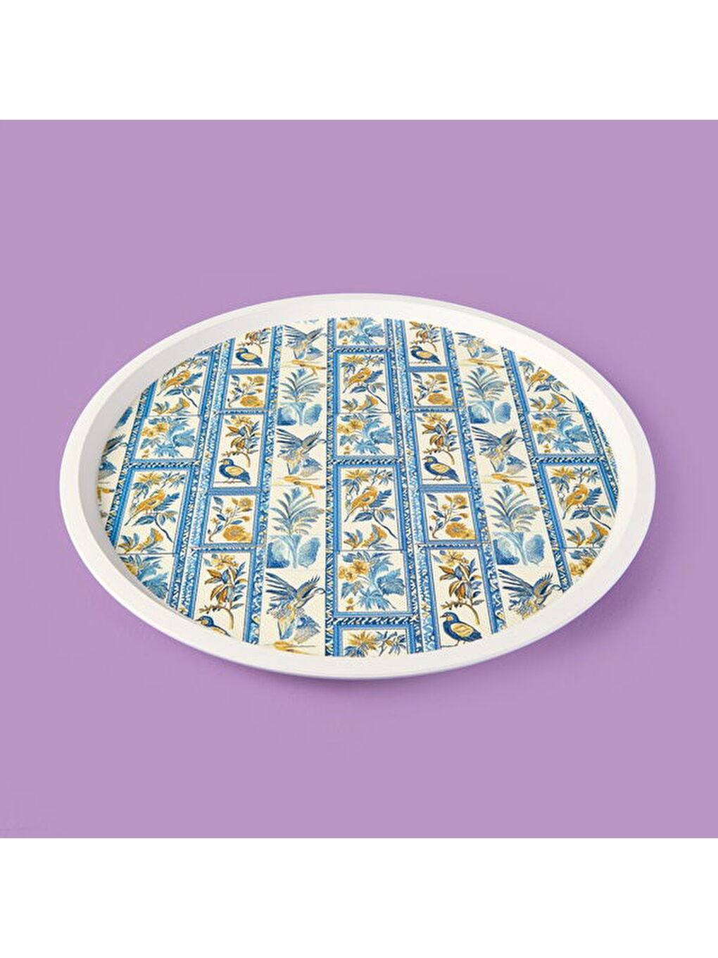 Karışık Kitchen Blue Toya Yuvarlak Tepsi - Renkli - 36x36 cm