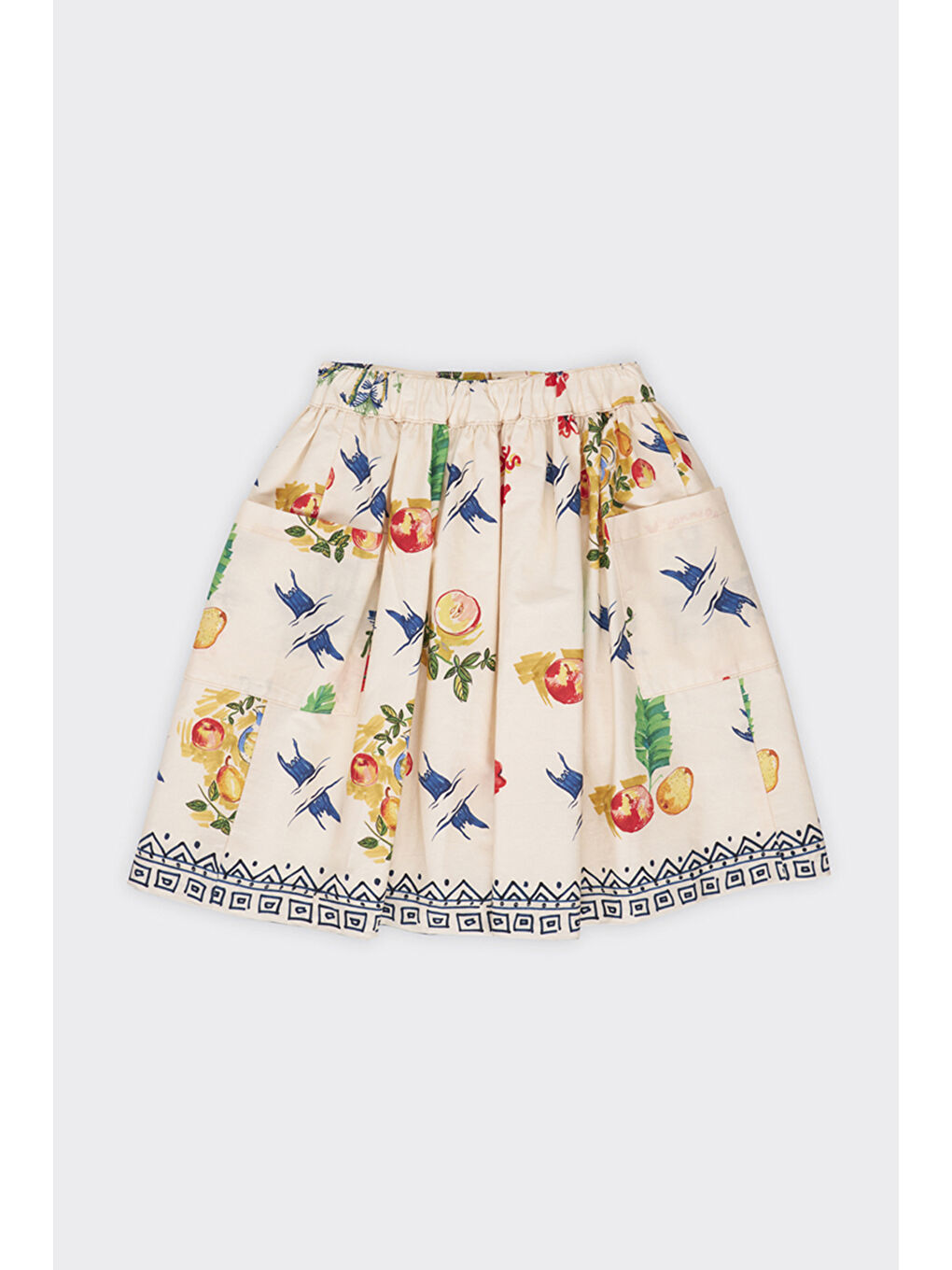 Bej Kız Çocuk Çok Renkli Desenli Etek-5