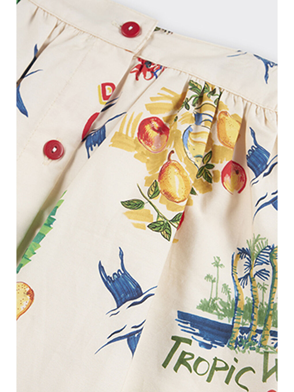 Bej Kız Çocuk Çok Renkli Desenli Etek-8