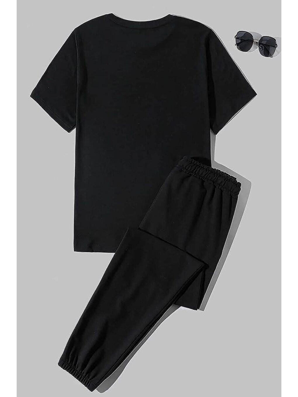 Siyah Unisex Balance Baskılı 2'li Eşofman Takımı-1