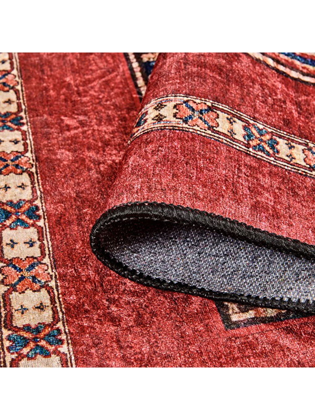 Soft Uşak Saray Desenli Halı - Kırmızı - 120x180 cm-1