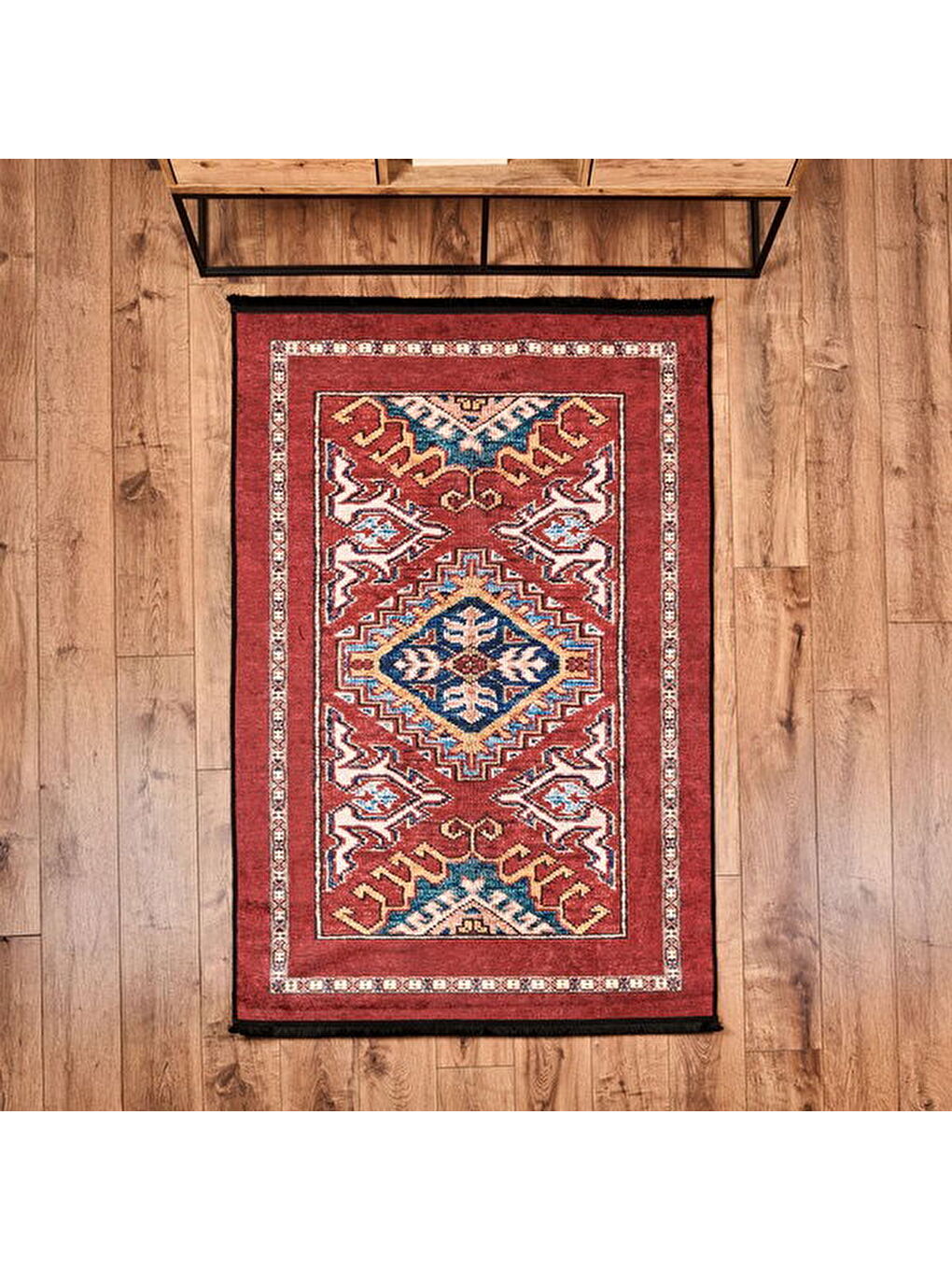 Soft Uşak Saray Desenli Halı - Kırmızı - 120x180 cm-2