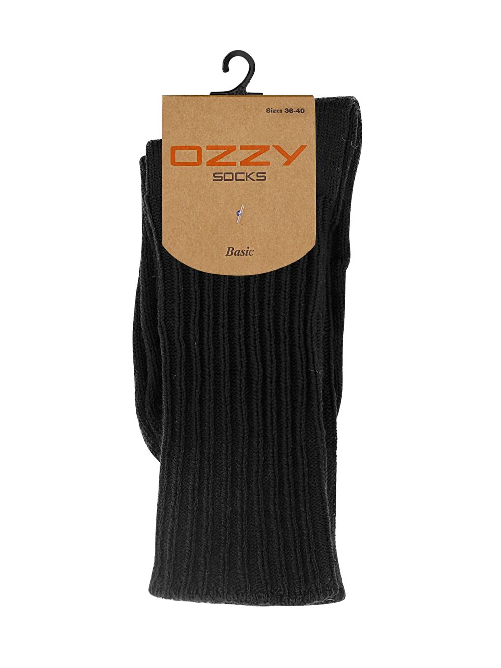 OZZY SOCKS Koyu Siyah Kışlık Kadın Yünlü Siyah Renk Uyku Çorabı Soft Touch