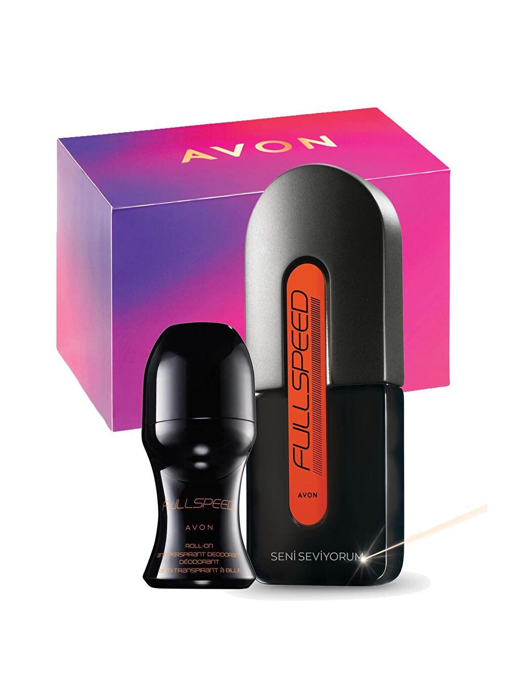 AVON Renksiz Seni Seviyorum Yazılı Full Speed Parfüm Hediye Kutulu Paket