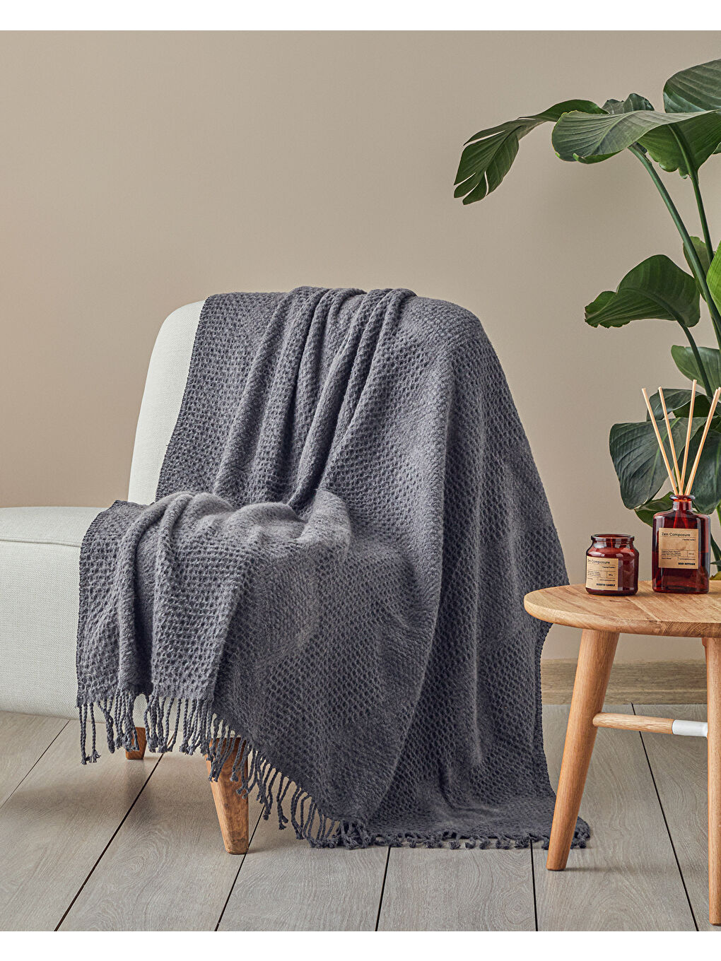 Saige Scotch Tv Battaniyesi Antrasit-3