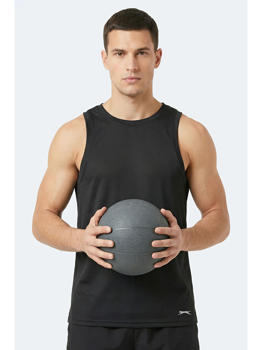 KORBA Erkek Kolsuz Siyah Tişört-5