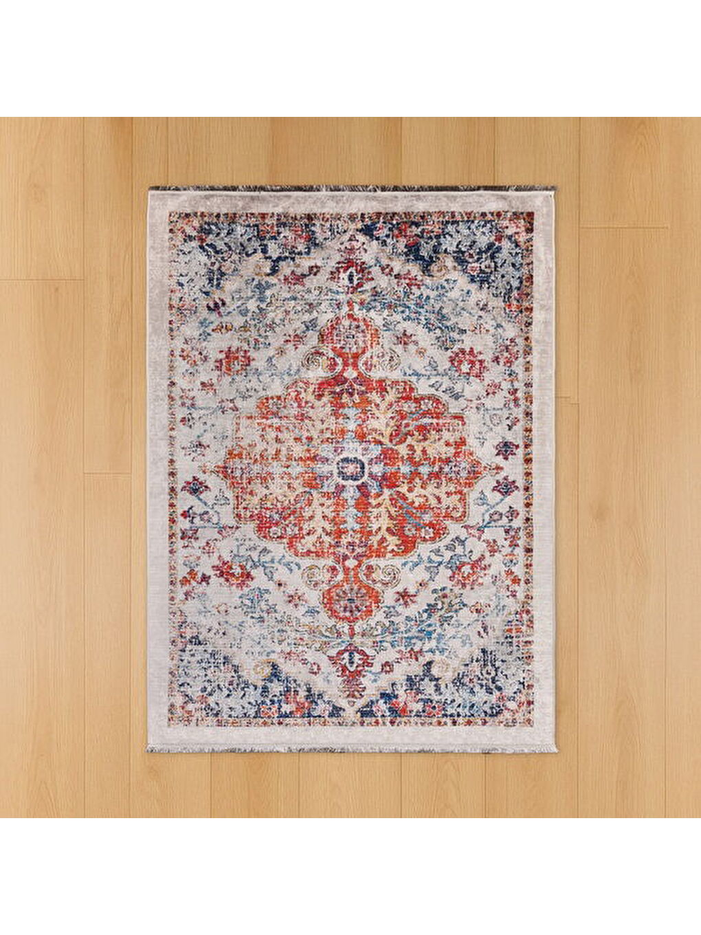 Soft Milas Madalyon Desenli Halı - Gri - 160x230 cm