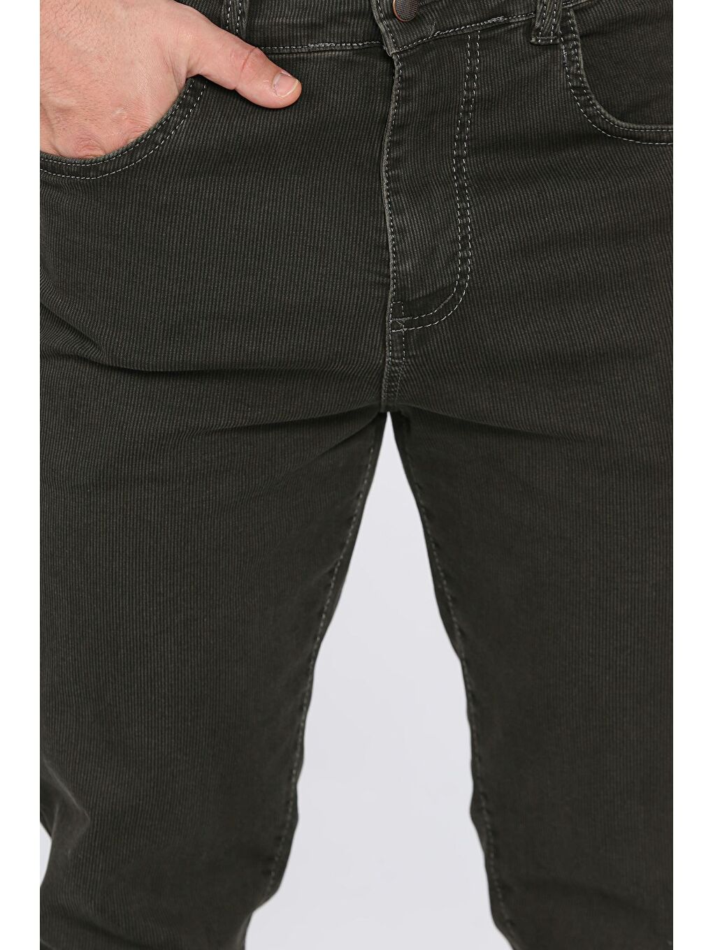 Haki Erkek Fitilli Pantolon-3