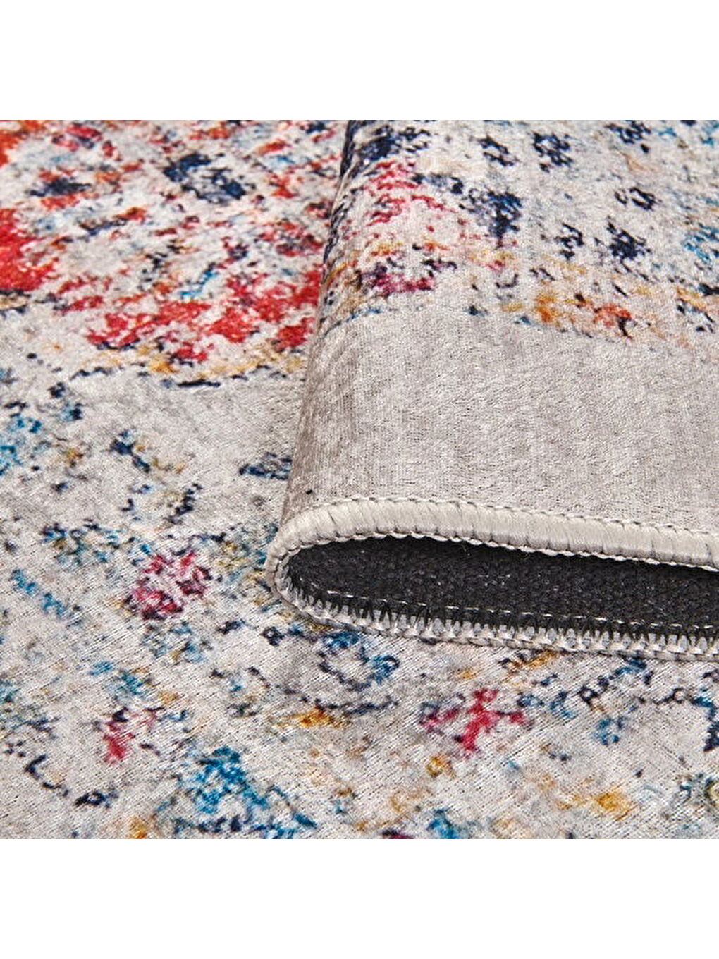 Soft Milas Madalyon Desenli Halı - Gri - 160x230 cm-1