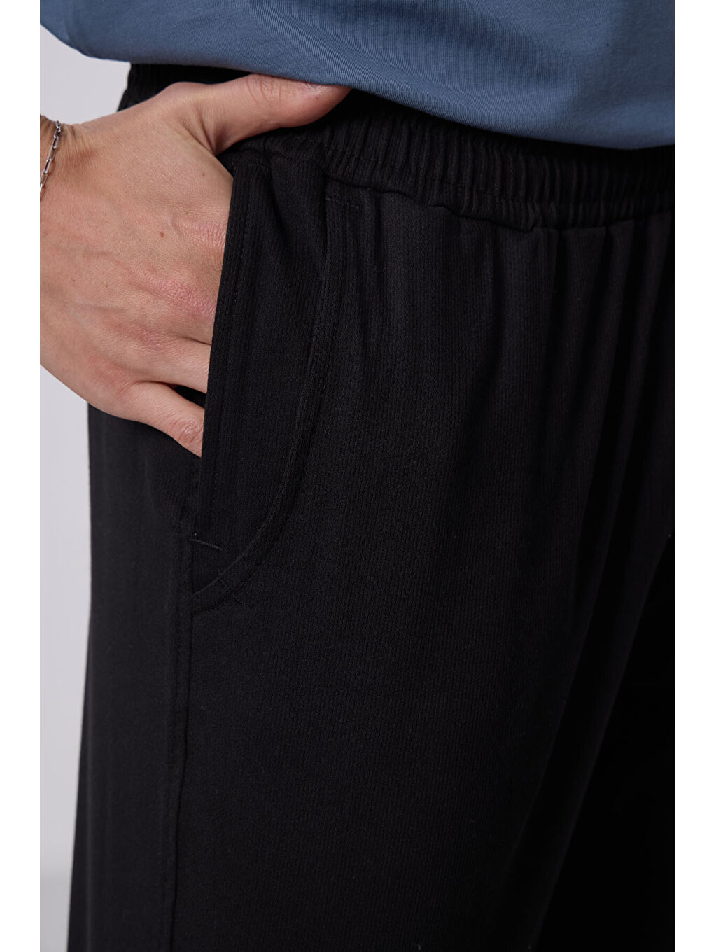 TOMMYLIFE Siyah Standart Fit Dokuma Hafif Esnek Chino Pantolon - 82175 - 2