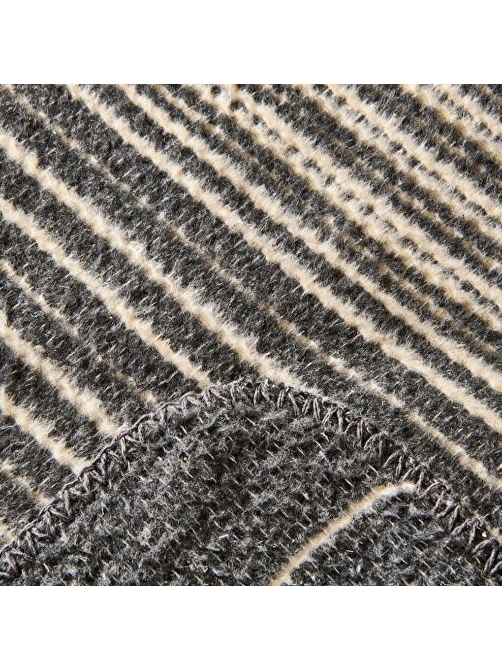 Soft Victor Pamuklu Tek Kişilik Battaniye - Antrasit - 150x200 cm-2