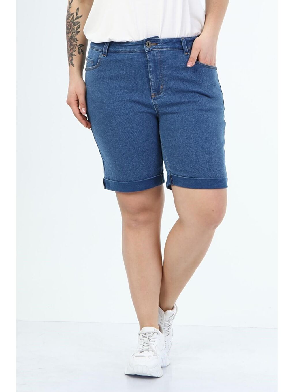 Mylinemoda Mavi 5 Cep Denim Şort - 3