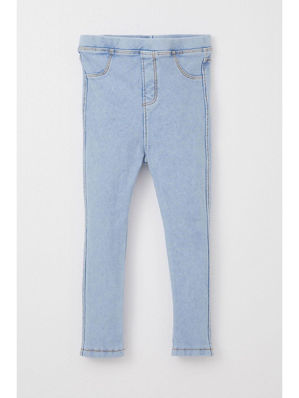 Kız Çocuk Jean Tayt Beli Lastikli Açık Mavi (1.5-5 Yaş)