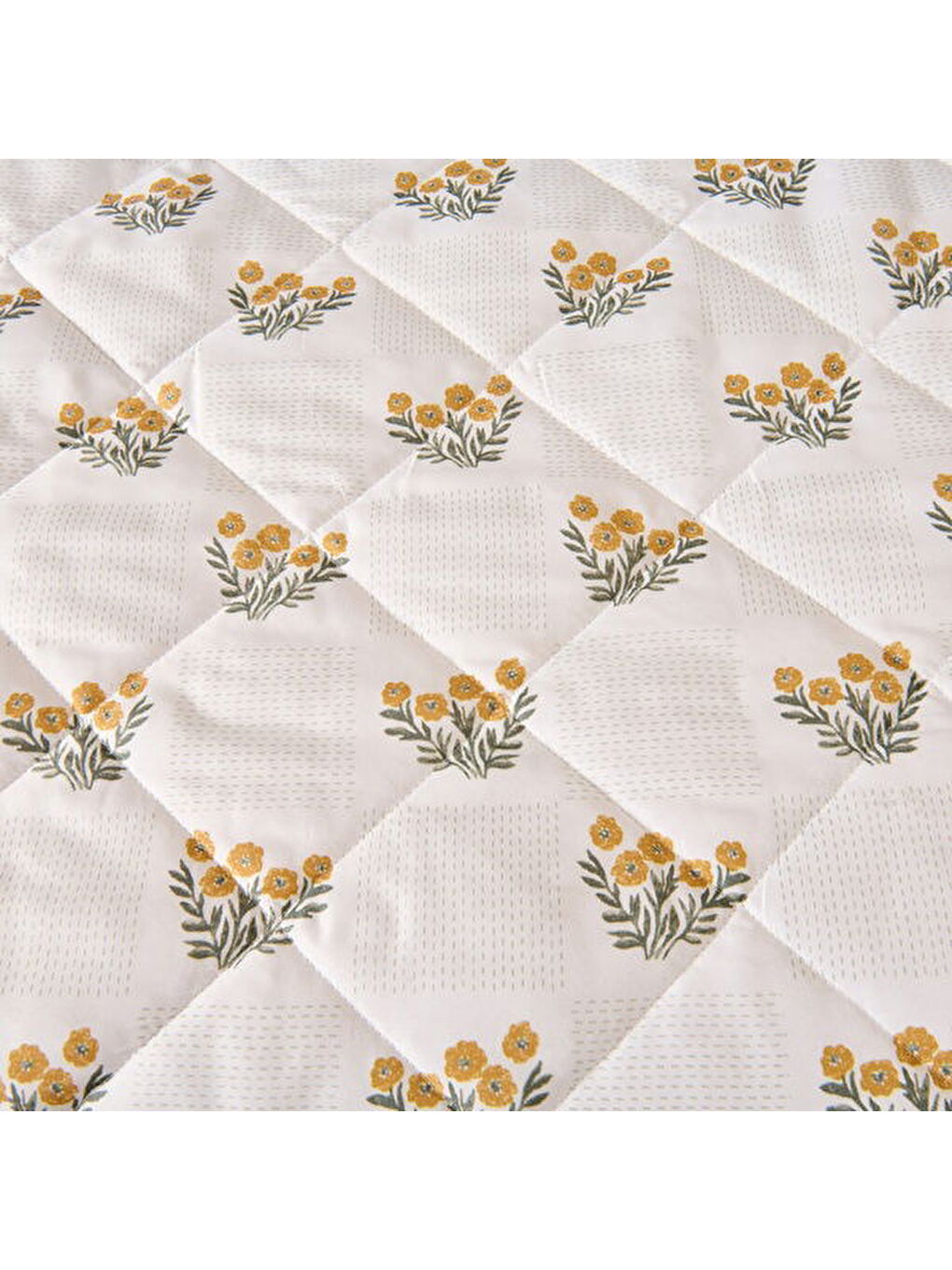 Soft Folky Çok Amaçlı Çift Kişilik Yatak Örtüsü Seti - Sarı-2