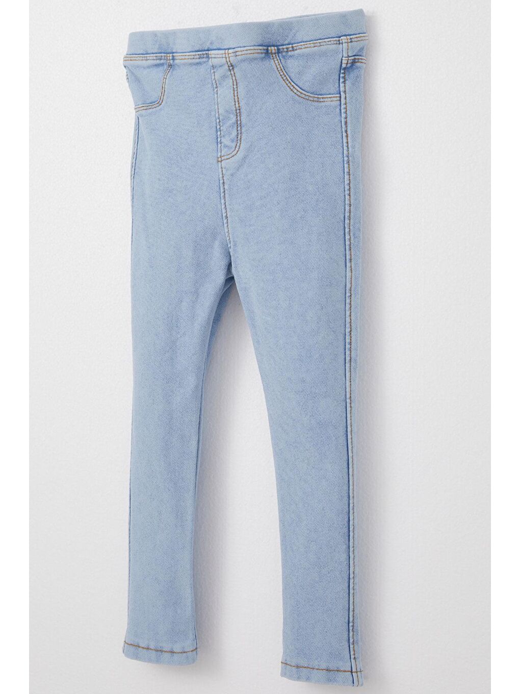 Kız Çocuk Jean Tayt Beli Lastikli Açık Mavi (1.5-5 Yaş)-2