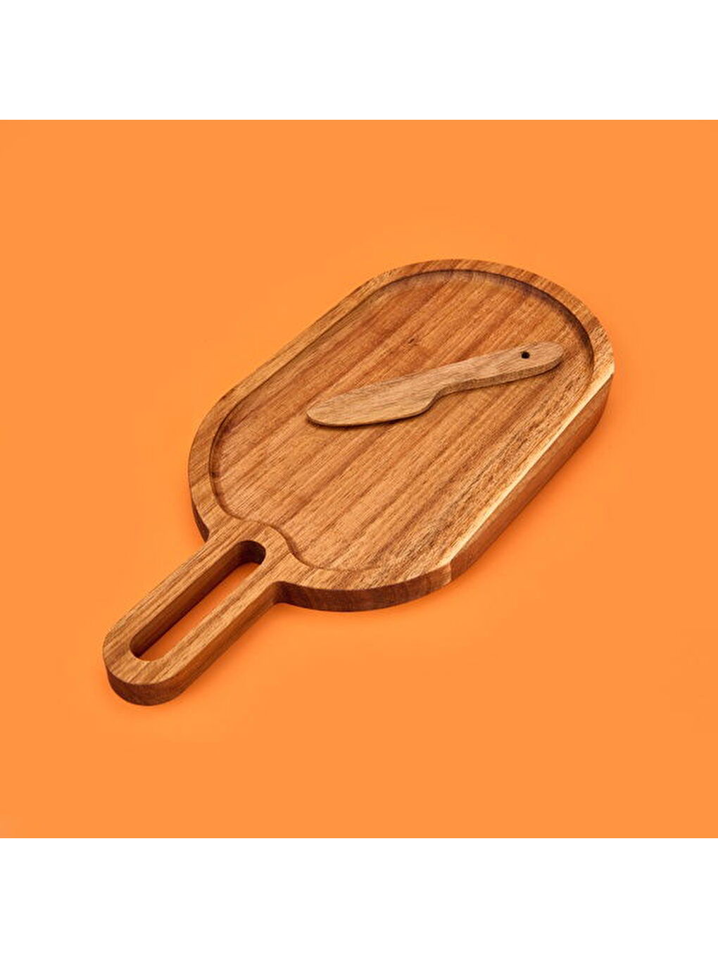 Akasya Oval Sunumluk - Kahverengi - 30x14 cm