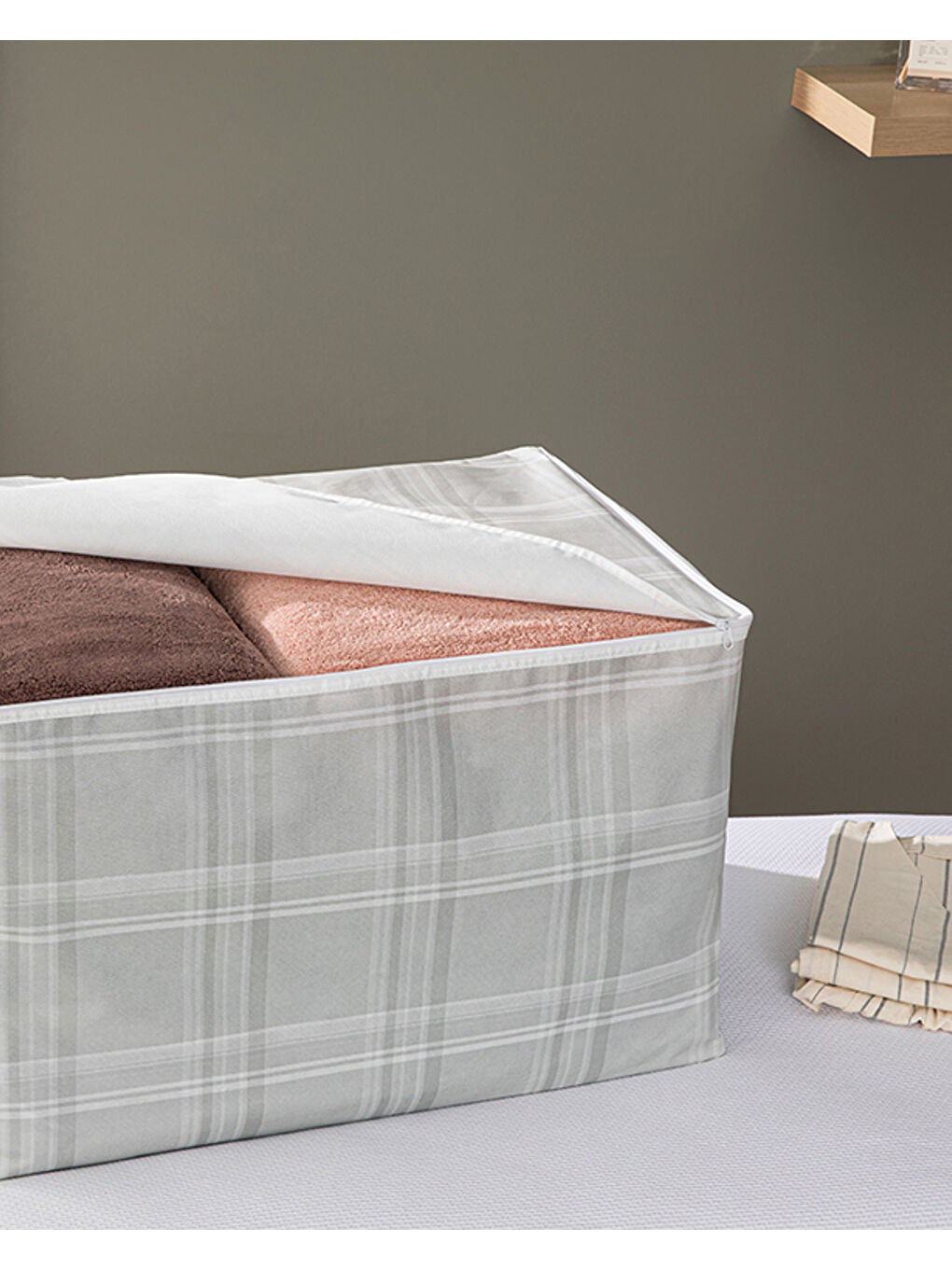 Plaid Lines Hurç Gri-1