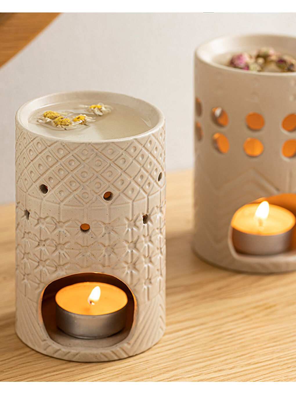 Ekru Novia Seramik Buhurdanlık 8x8x12,1 cm Krem-2