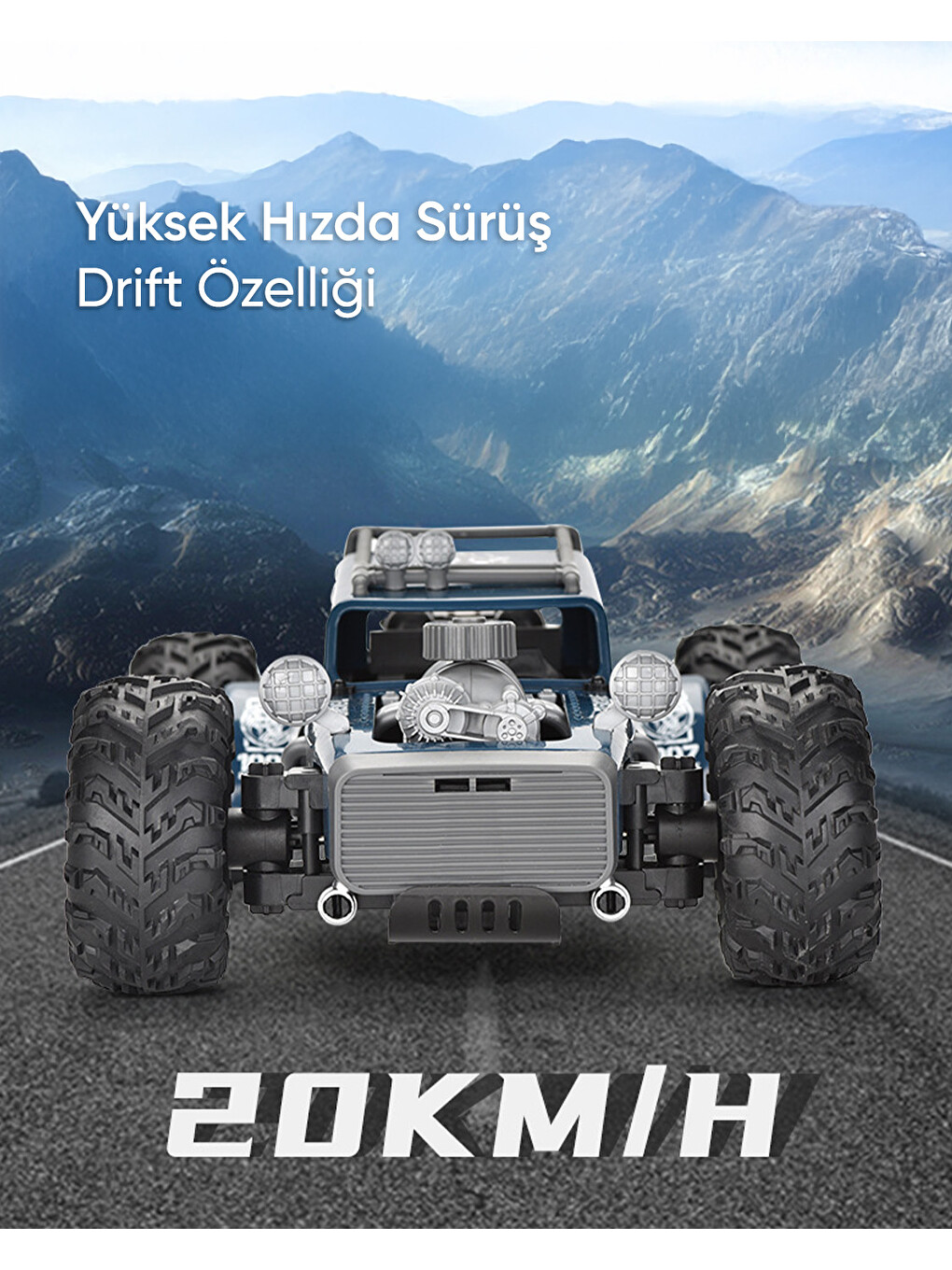2.4 Ghz Yüksek Hızlı Truck Araba 4 Ch Usb Şarjlı Beyaz-1