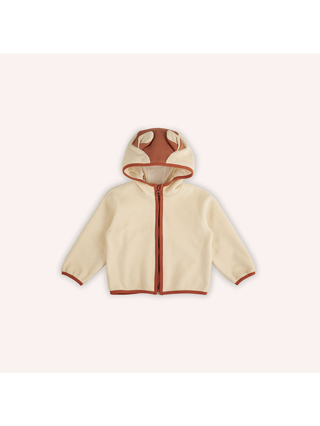Panço Bej Kız Çocuk Tilki Kulaklı Pelüş Sweatshirt - 2