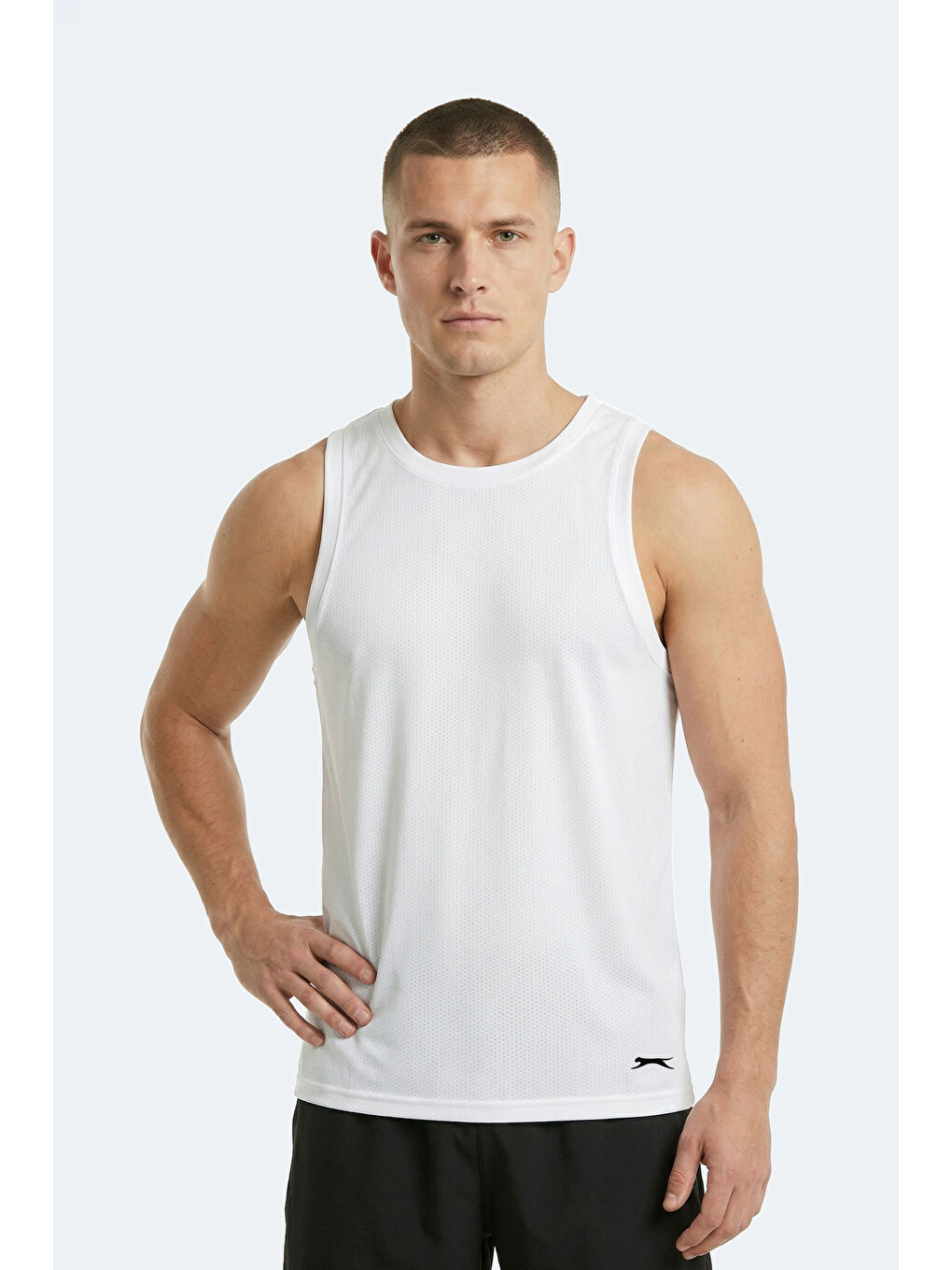 KORBA Erkek Kolsuz Beyaz Tişört-3