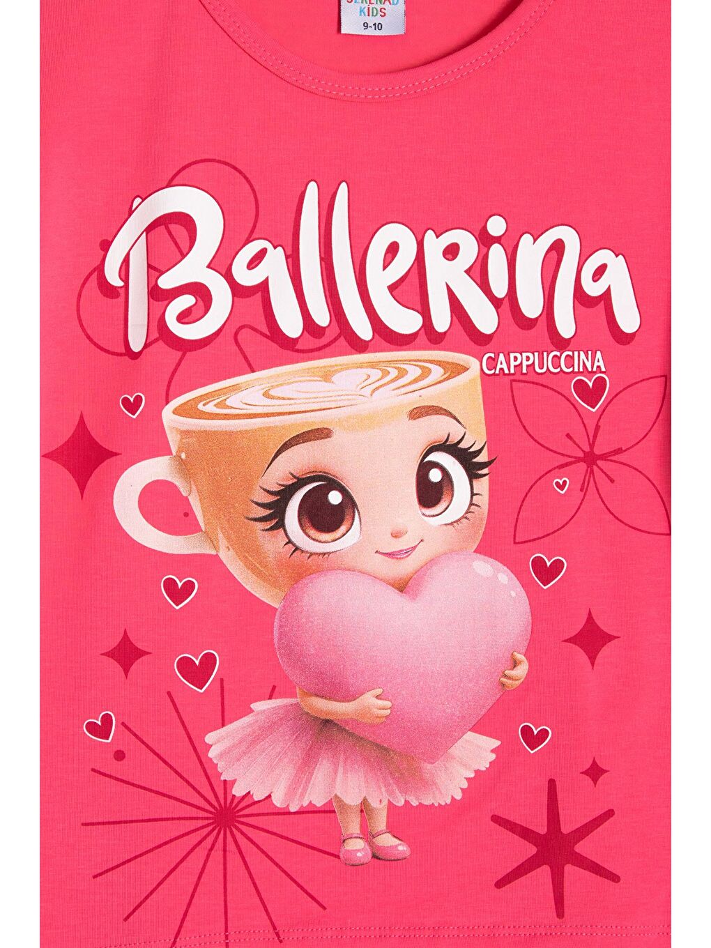 Pembe Karakter Baskılı Tişörtlü Fitilli Pantolonlu Kız Çocuk 2li Takım 23829-4