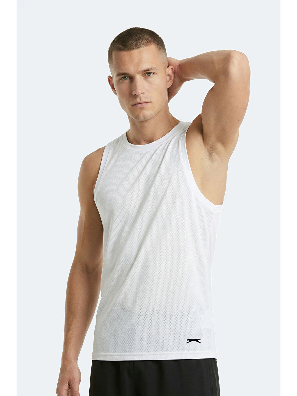 KORBA Erkek Kolsuz Beyaz Tişört-5