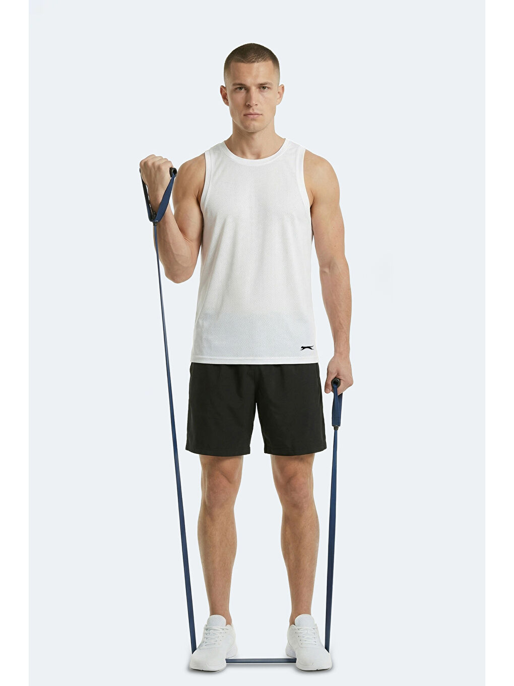 KORBA Erkek Kolsuz Beyaz Tişört-7