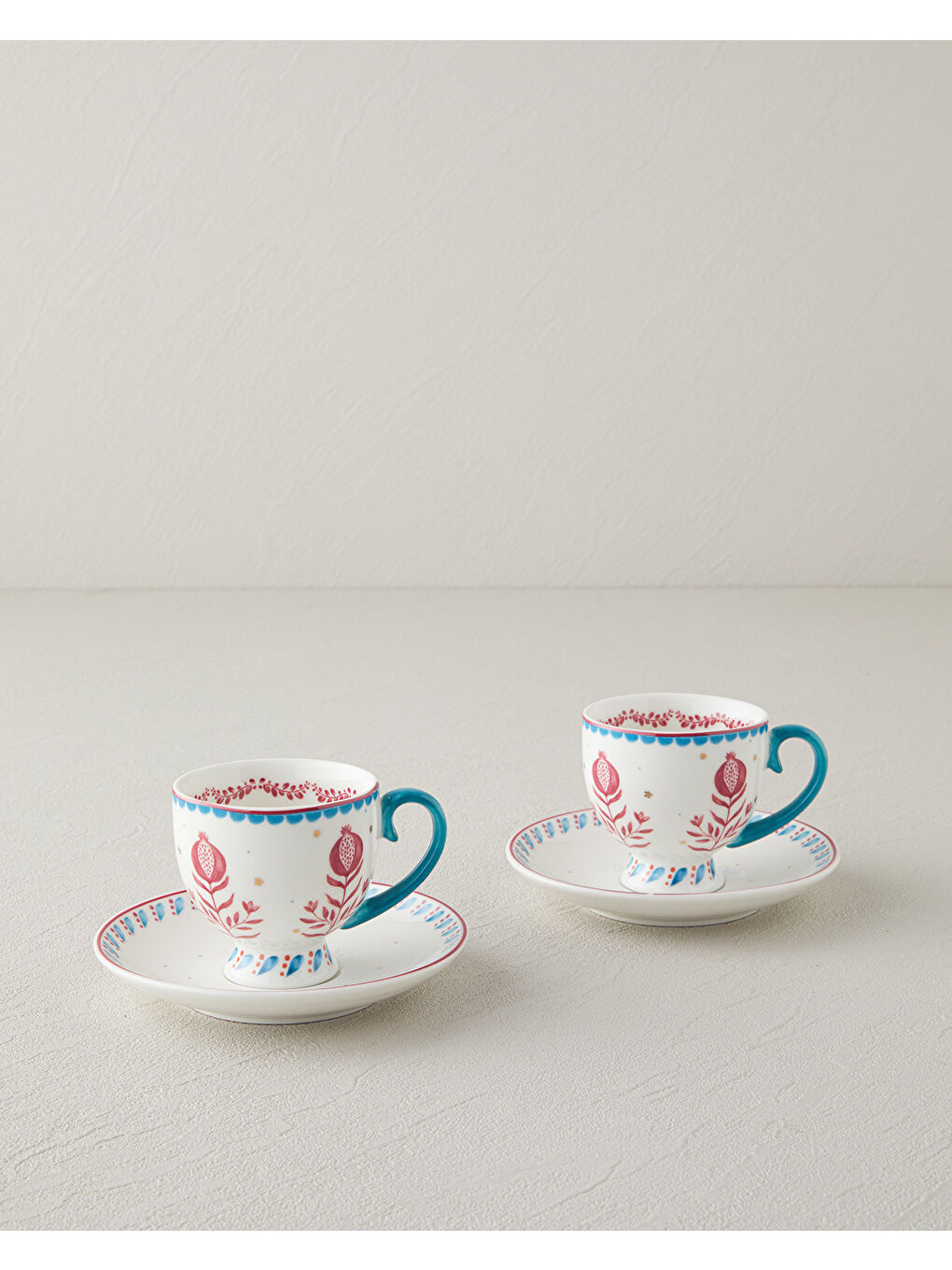 Carnival Sparrow New Bone China Kahve Fincan Takımı 4 Parça 2 Kişilik Fuşya-1