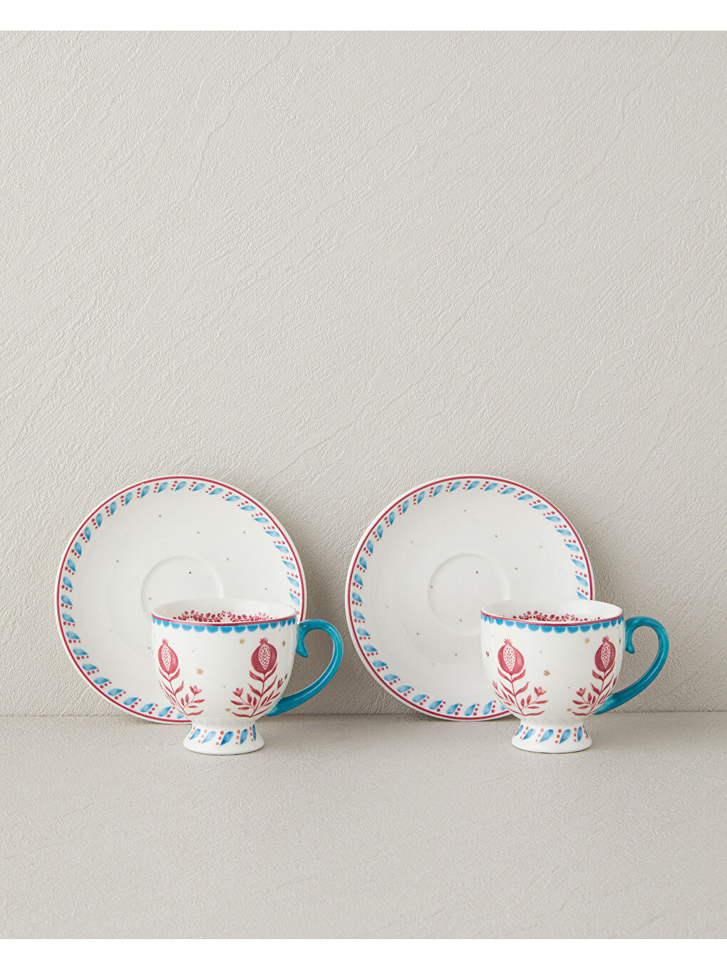 Carnival Sparrow New Bone China Kahve Fincan Takımı 4 Parça 2 Kişilik Fuşya-2